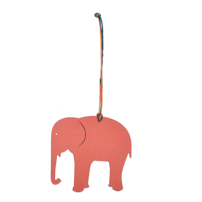 Hermes Epsom Petit H Elephant Bag Charm Sanguine Vert Fonce 1 of 4