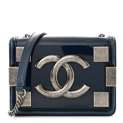 Chanel Plexiglass Lambskin Mini Boy Brick Flap Blue 1 of 13