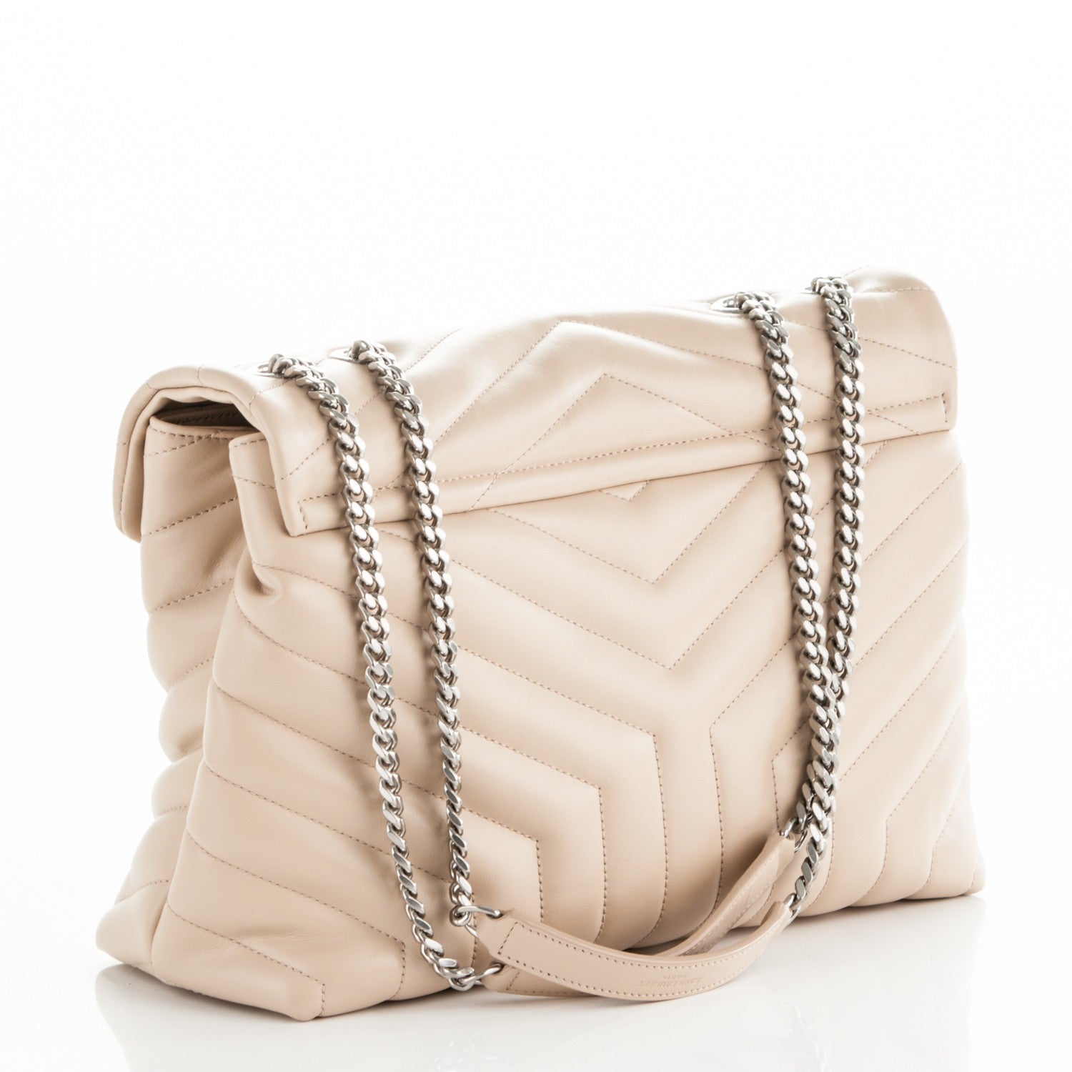 Saint Laurent Calfskin Y Quilted Monogram Medium Loulou Chain Satchel Rose Antic 3 of 7