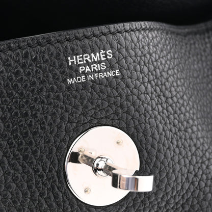 Hermes Taurillon Clemence Lindy 30 Black 6 of 12