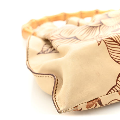 Gucci Calfskin Floral Printed Bamboo Top Handle Frame Bag Beige Brown 9 of 12