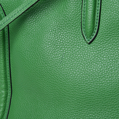 Alexander McQueen Pebbled Calfskin Large Skull Padlock Zip Around Tote Green 13 of 13