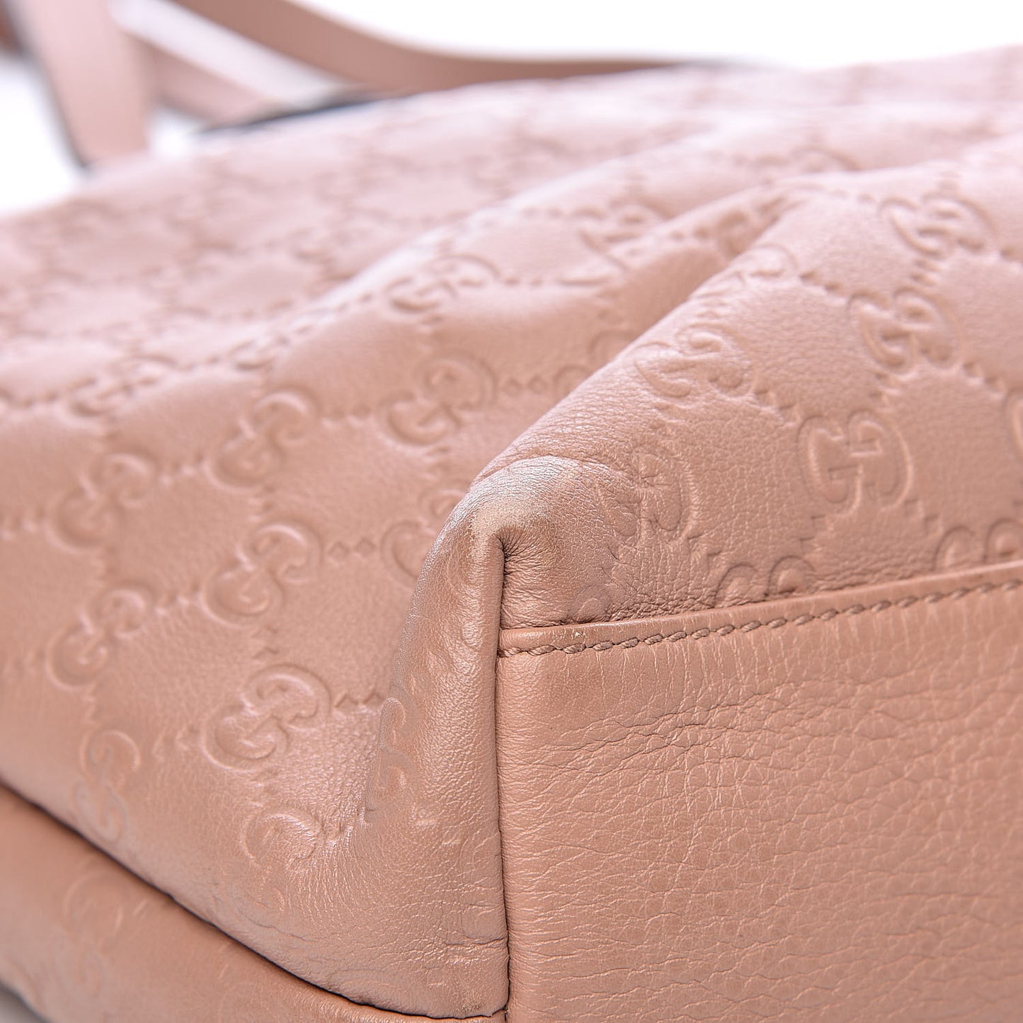 Guccissima Medium Zippered Shopping Tote Rose Beige