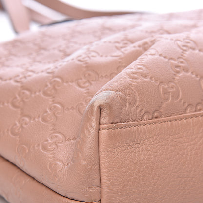 Gucci Guccissima Medium Zippered Shopping Tote Rose Beige 8 of 12