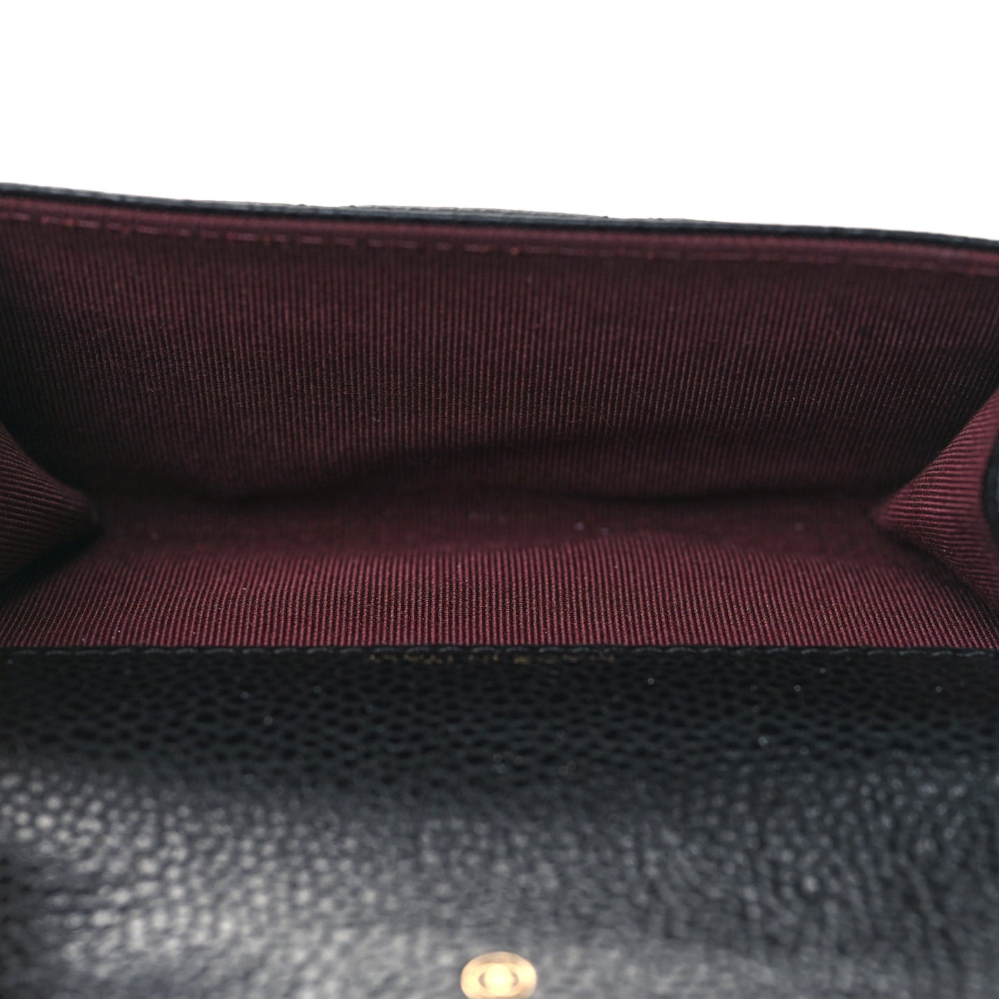 Caviar Quilted Flap Card Holder Black