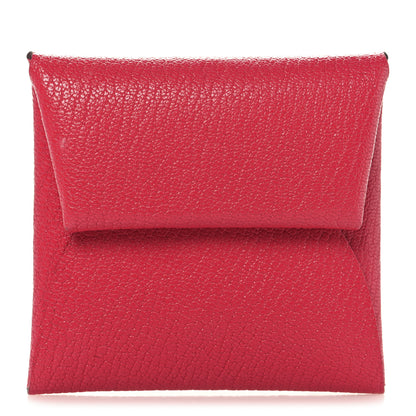 Hermes Chevre Mysore Bastia Coin Purse Rose Shocking 1 of 8