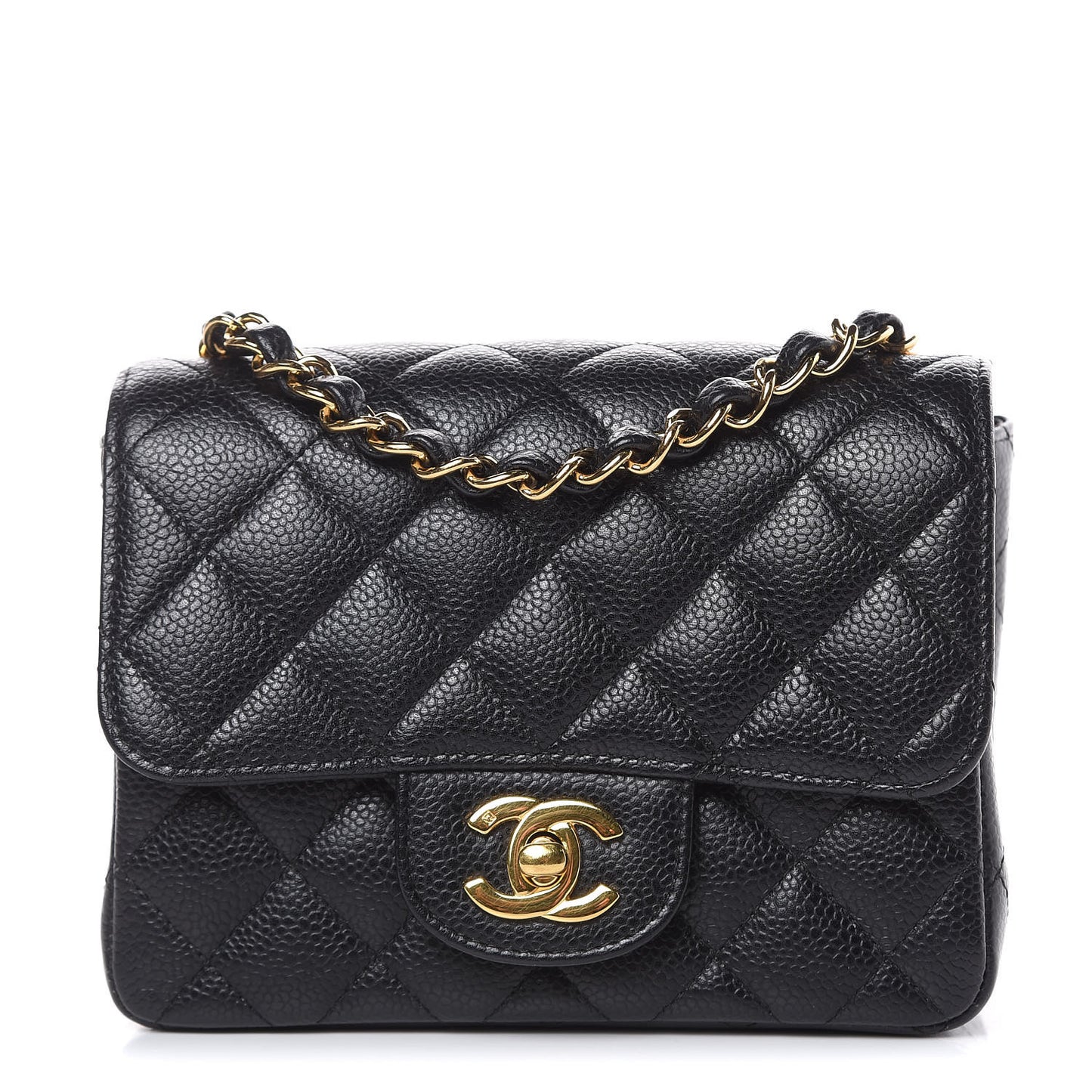 Caviar Quilted Mini Square Flap Black
