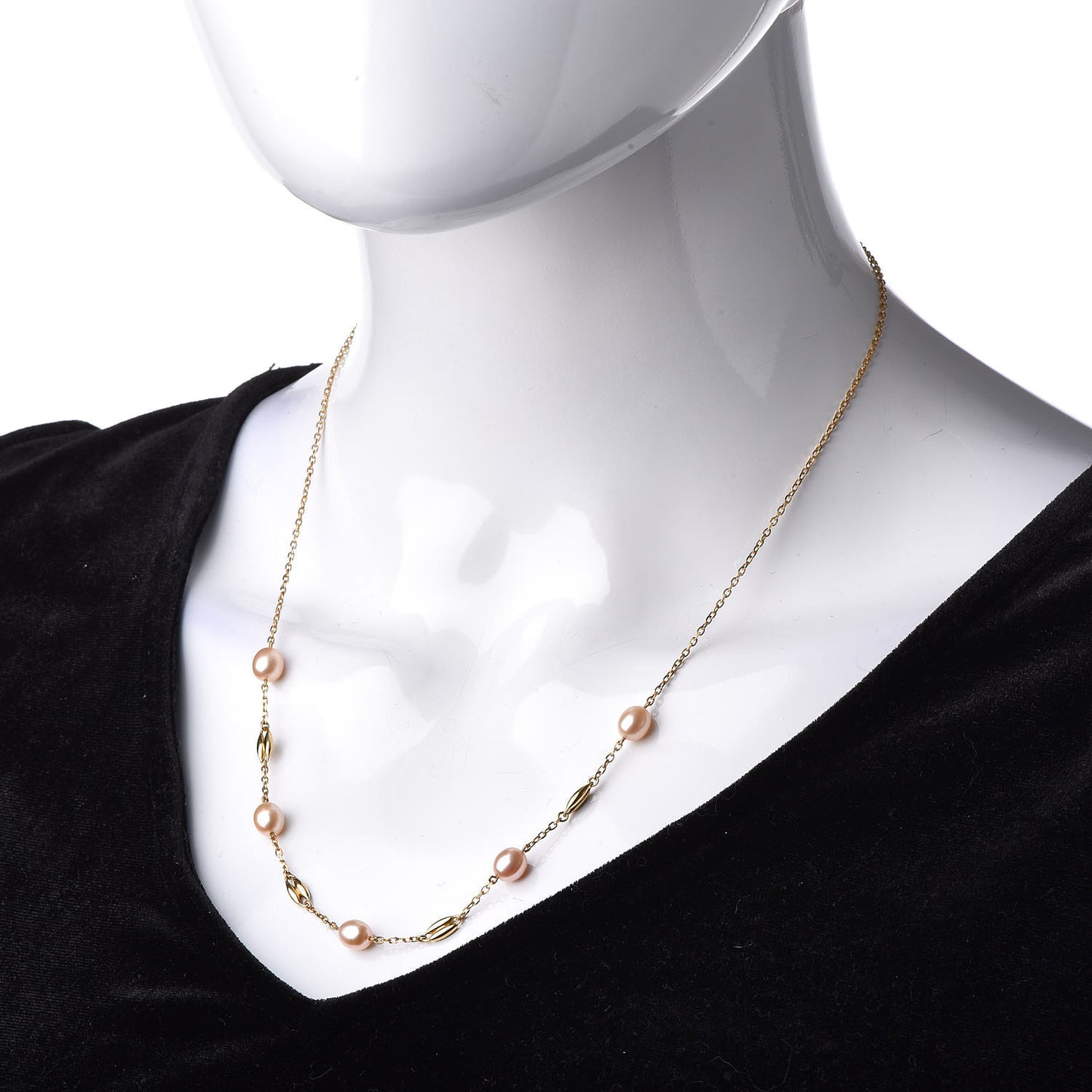 18K Yellow Gold Akoya Pearl 6-6.5mm Station Necklace
