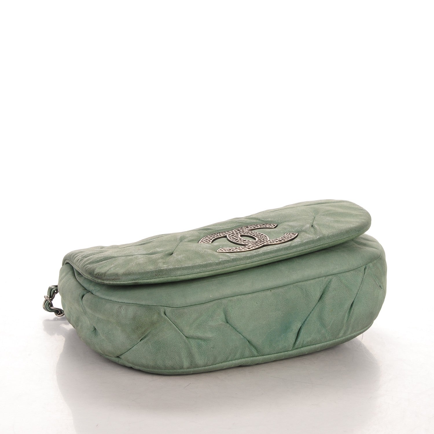 Chanel Iridescent Calfskin Glint Flap Green 5 of 8
