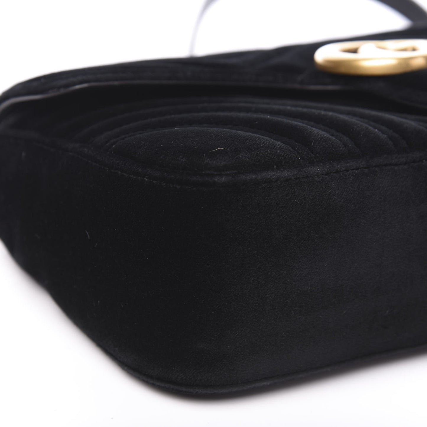 Velvet Matelasse Small GG Marmont Shoulder Bag Black
