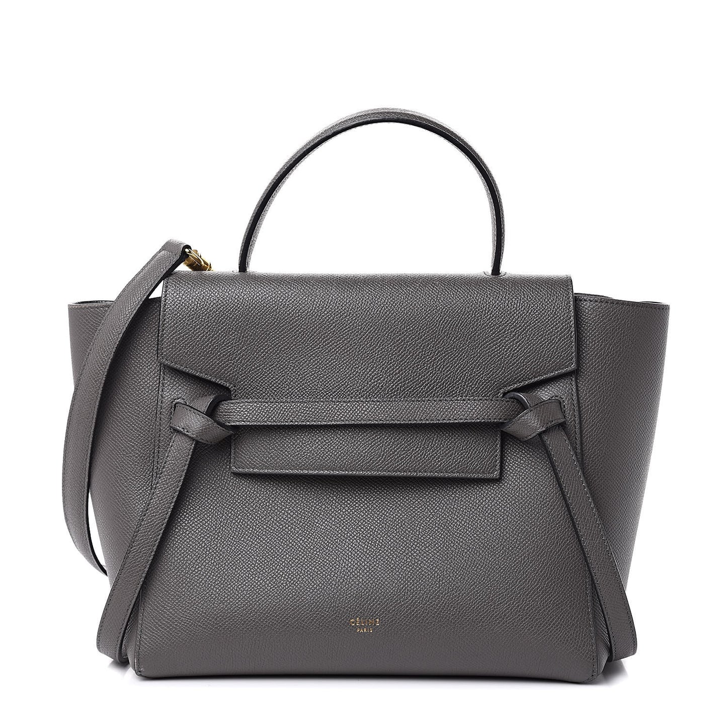 Grained Calfskin Micro Belt Bag Grey