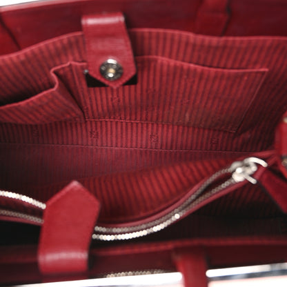 Fendi Vitello Elite Geometric Degrade Regular 2Jours Tote Red 5 of 10