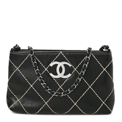 Chanel Lambskin Surpique Stitch Pochette Black 1 of 8