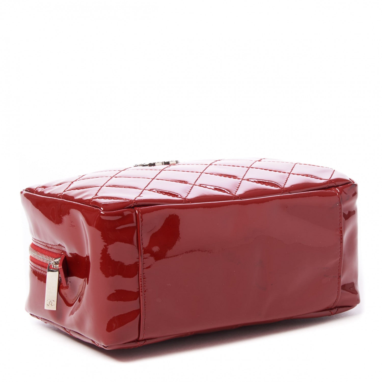 Chanel Patent Quilted Brilliant Cosmetic Case Red 4 of 8