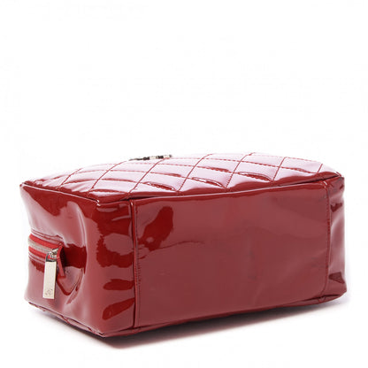 Chanel Patent Quilted Brilliant Cosmetic Case Red 4 of 8