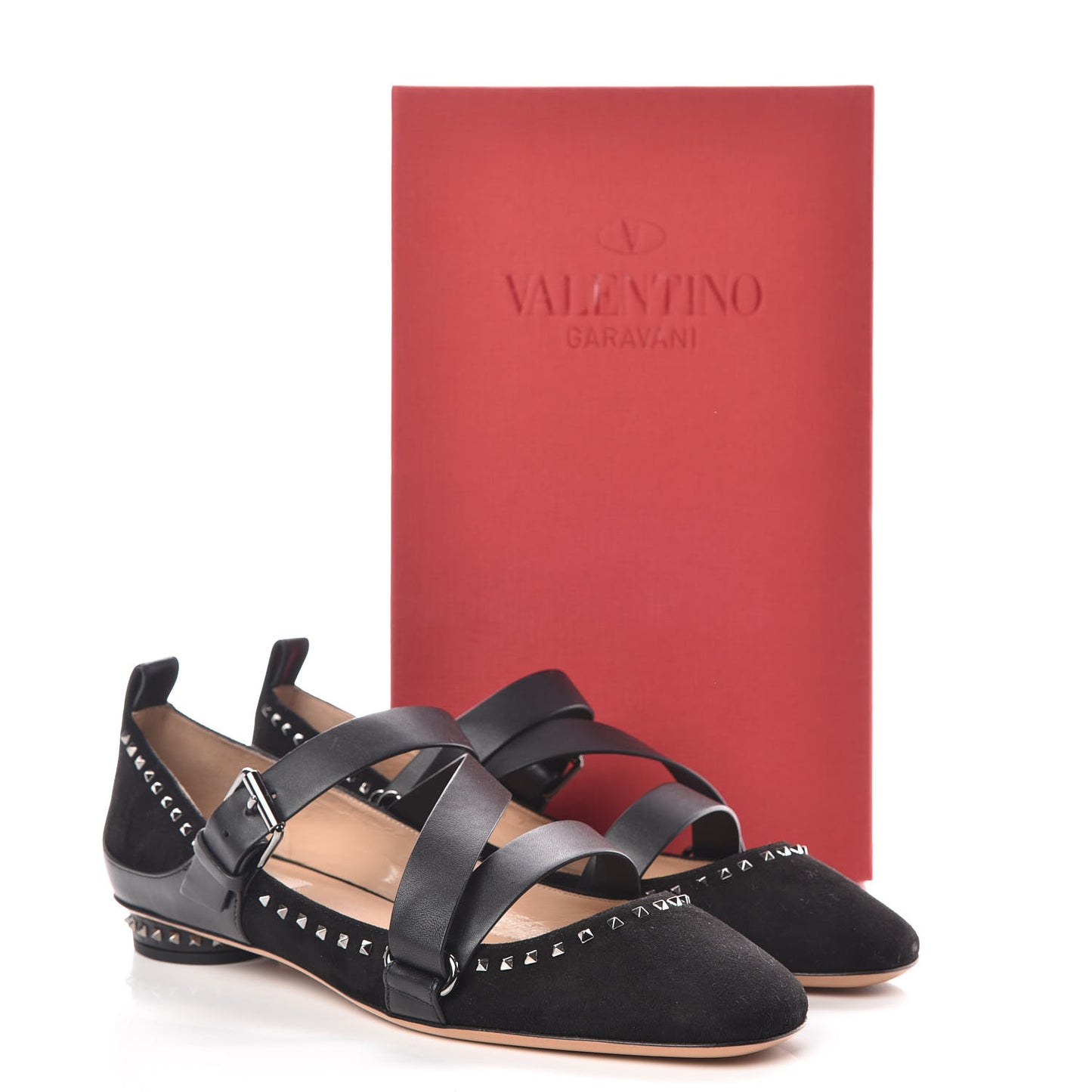 Suede Soul Rockstud Strappy Ballerina Flats 38.5 Black