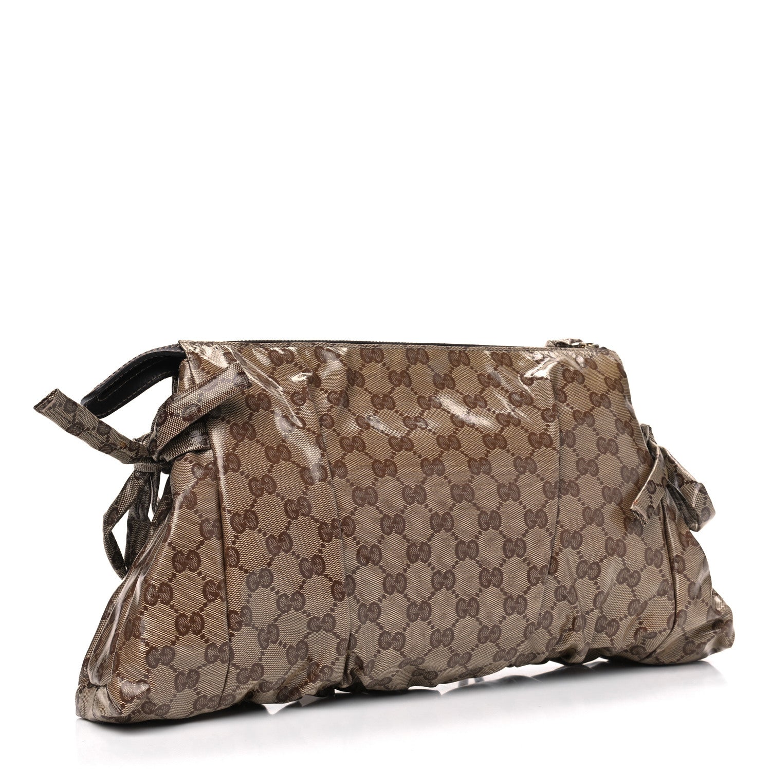 Gucci Crystal Monogram Large Hysteria Clutch Brown 2 of 4