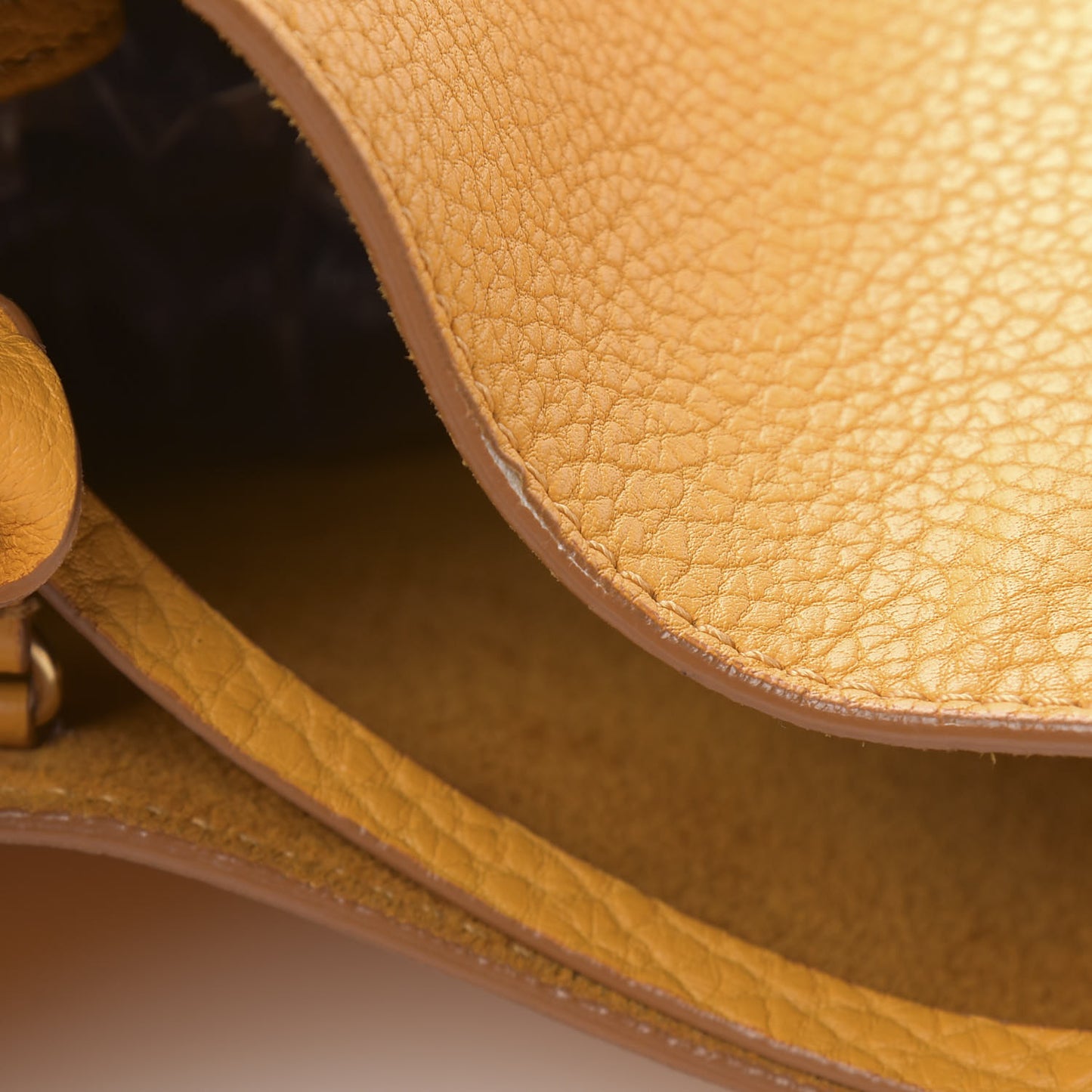 Crisped Calfskin Medium Hobo Bag Saffron