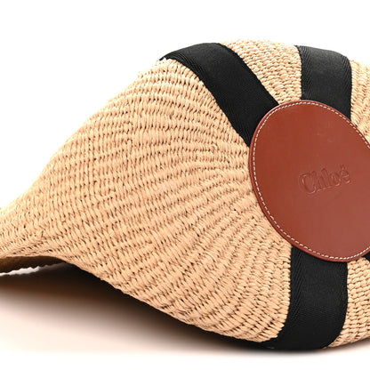 Chloe X MIFUKO Raffia Large Woody Basket Bag Black Beige Black Beige 8 of 9