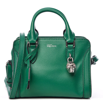 Alexander McQueen Pebbled Calfskin Mini Padlock Tote Green 1 of 12