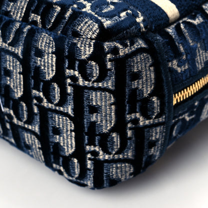 Christian Dior Velvet Oblique Cosmetic Pouch Blue 9 of 10