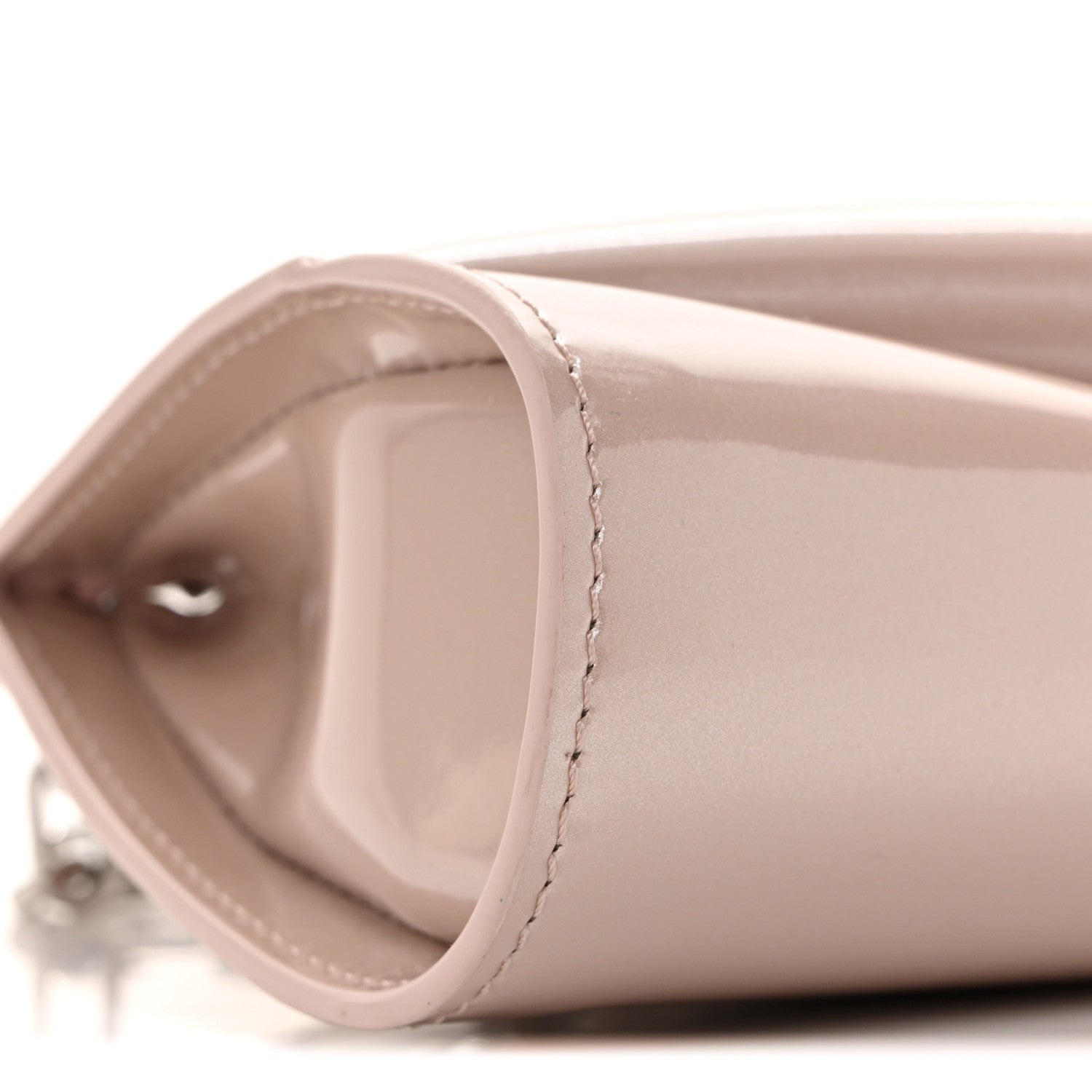 Christian Louboutin Patent Perle Loubitwist Clutch Vintage Rose 8 of 9