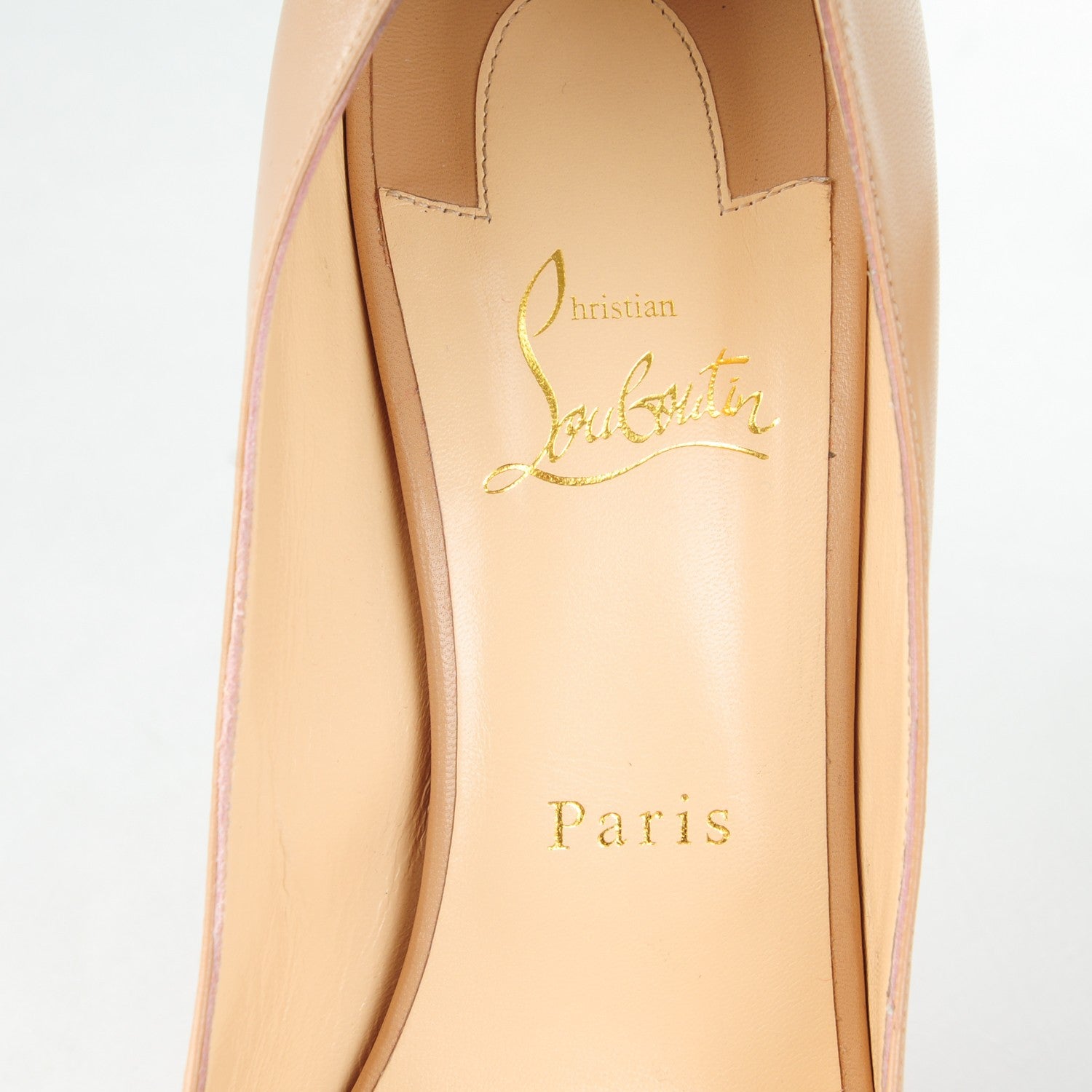 Christian Louboutin Kid Bareta 100 Pumps 42 Nude Light Gold 7 of 7