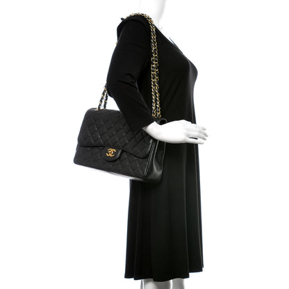 Chanel Caviar Quilted Jumbo Double Flap Black 2 of 11