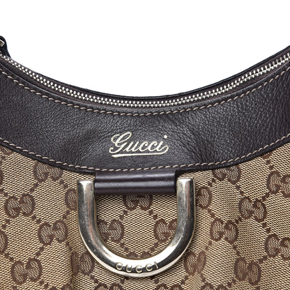 Gucci Monogram D Ring Gold Hobo Dark Brown 13 of 14