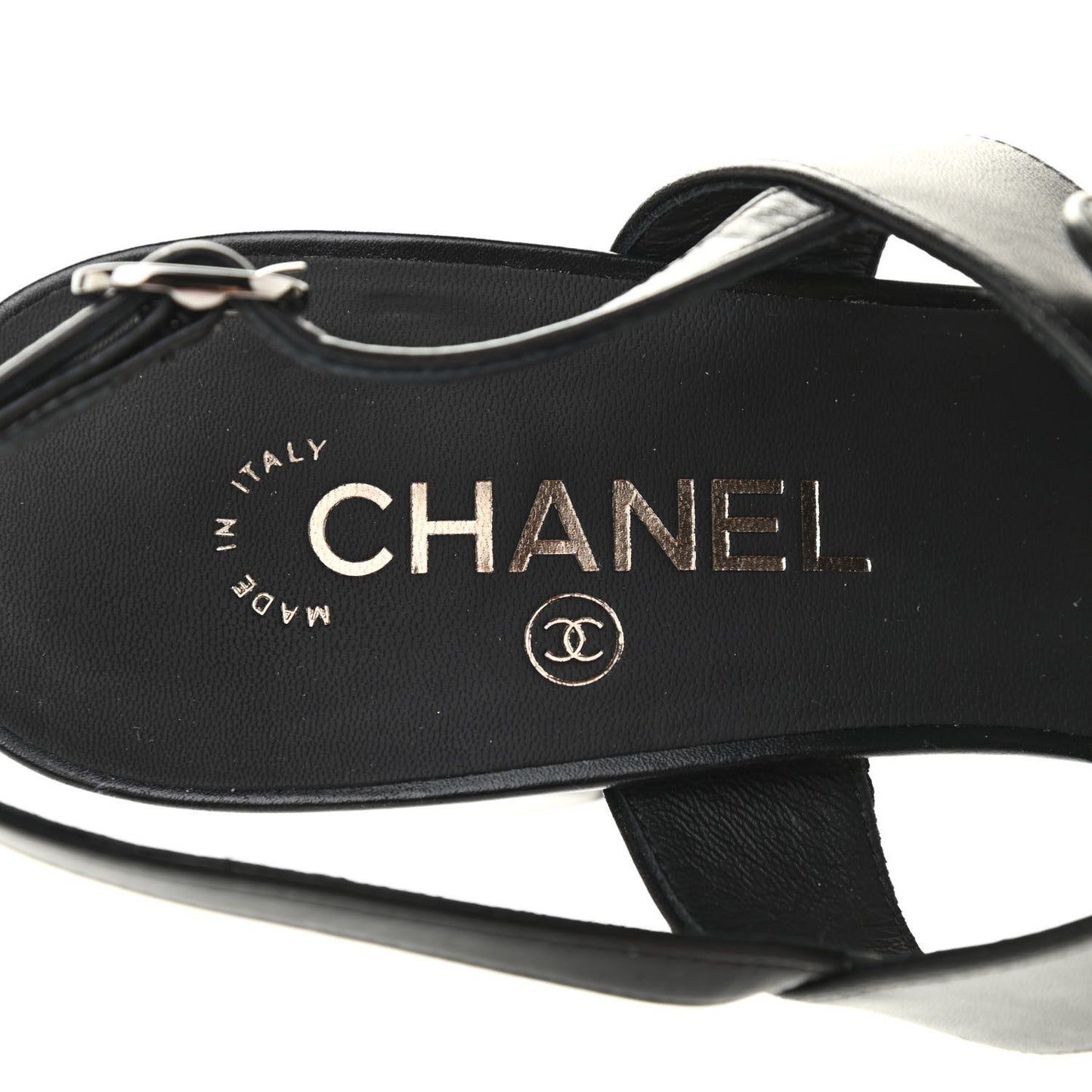 Calfskin CC Turnlock Sandals 41 Black