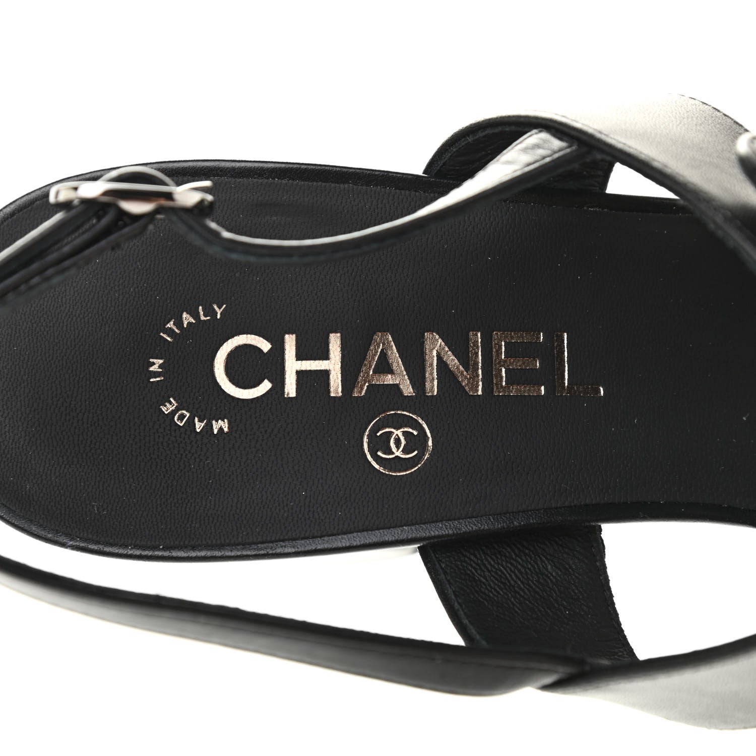 Chanel Calfskin CC Turnlock Sandals 41 Black 5 of 7