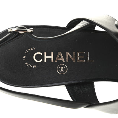 Chanel Calfskin CC Turnlock Sandals 41 Black 5 of 7