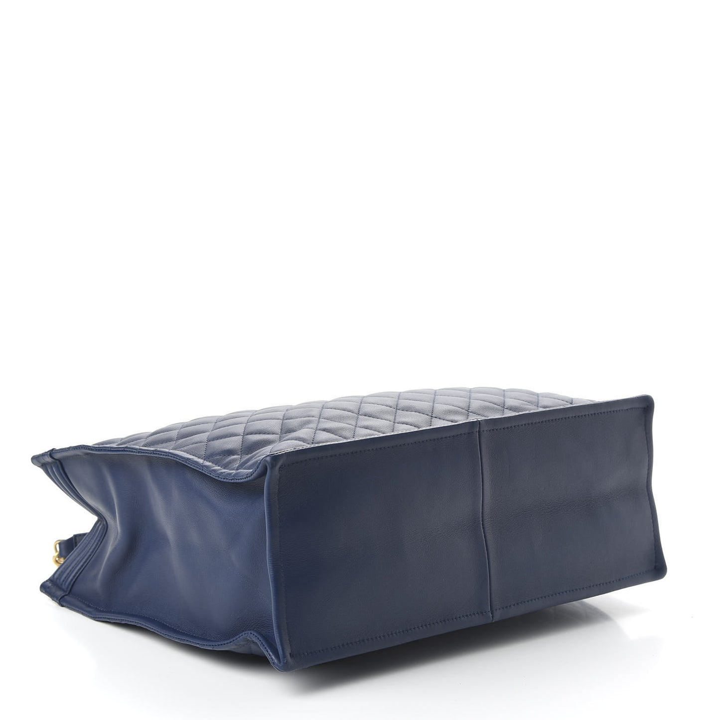 Calfskin Quilted Large Boy Tote Navy