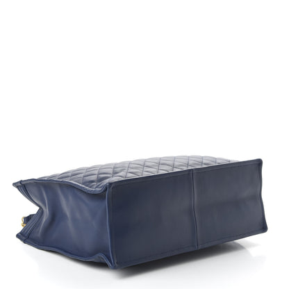 Chanel Calfskin Quilted Large Boy Tote Navy 4 of 10
