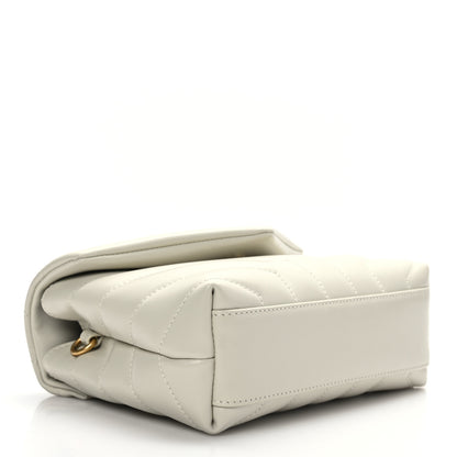 Saint Laurent Calfskin Y Quilted Monogram Toy Loulou Crossbody Bag Crema Soft 4 of 9