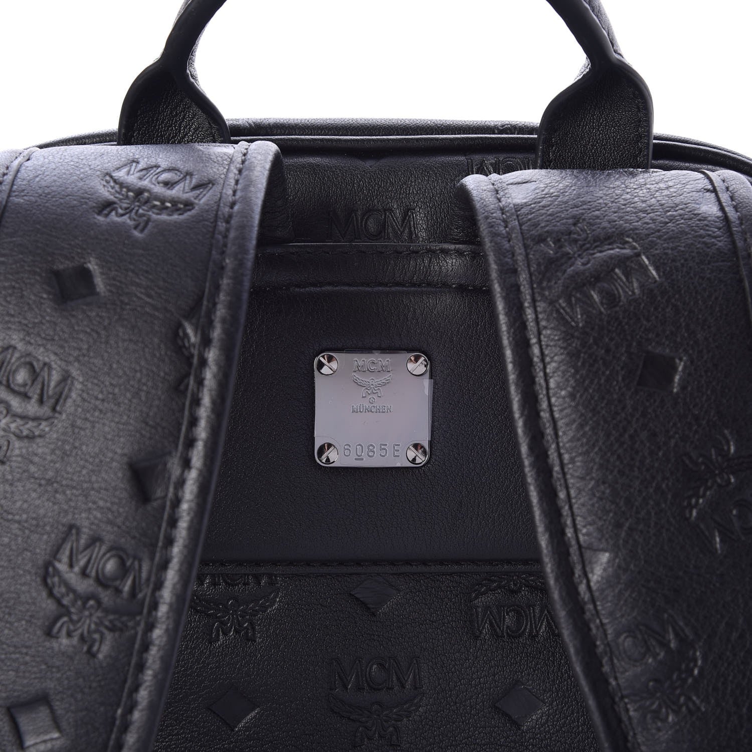 MCM Calfskin Ottomar Monogram Duke Backpack Black 8 of 13