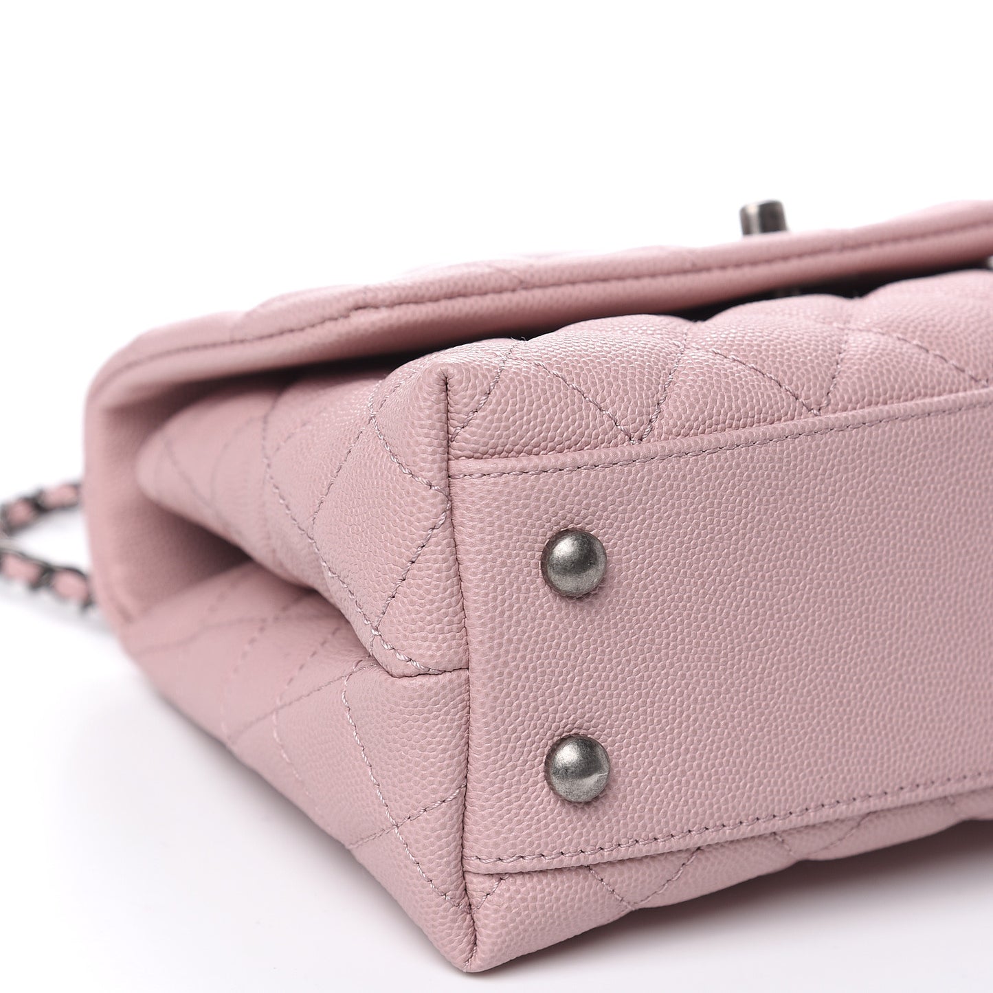 Caviar Quilted Mini Coco Handle Flap Pink