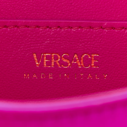Versace Satin Crystal Embellished La Medusa Pouch On Chain Pink 6 of 12