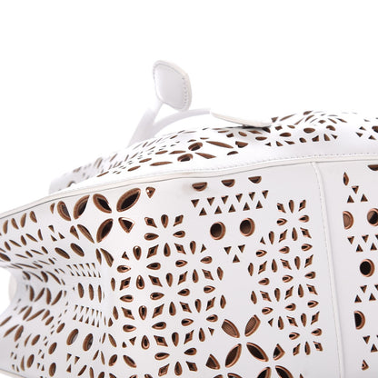 Alaia Lux Calfskin Laser Cut Rose-Marie 19 Bag White 8 of 9
