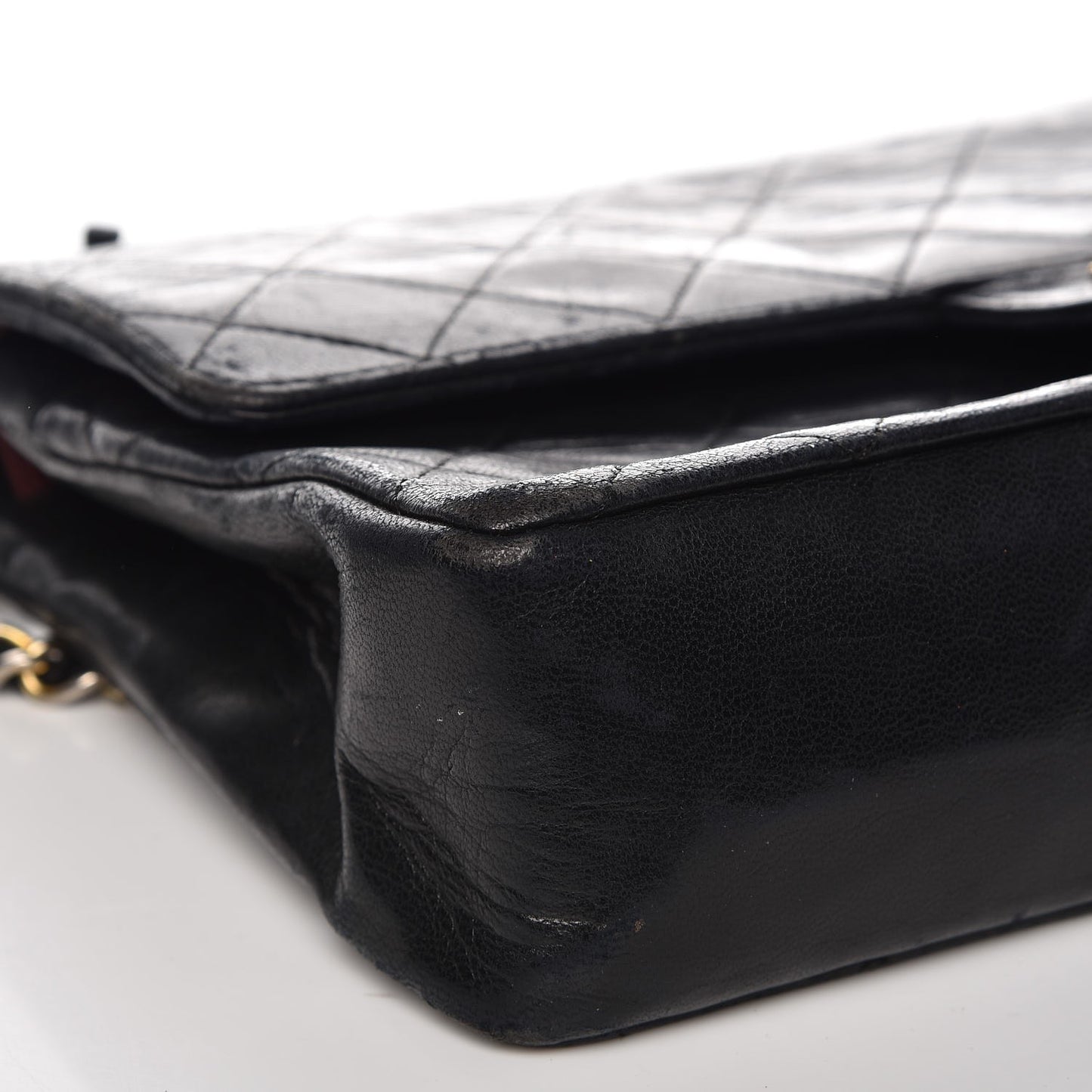 Lambskin Quilted Medium Double Flap Black