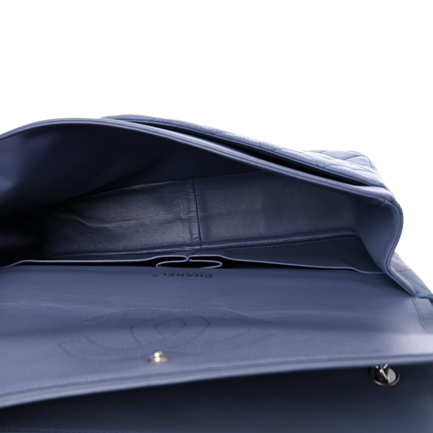 Chanel Lambskin Quilted Maxi Double Flap Blue 5 of 21