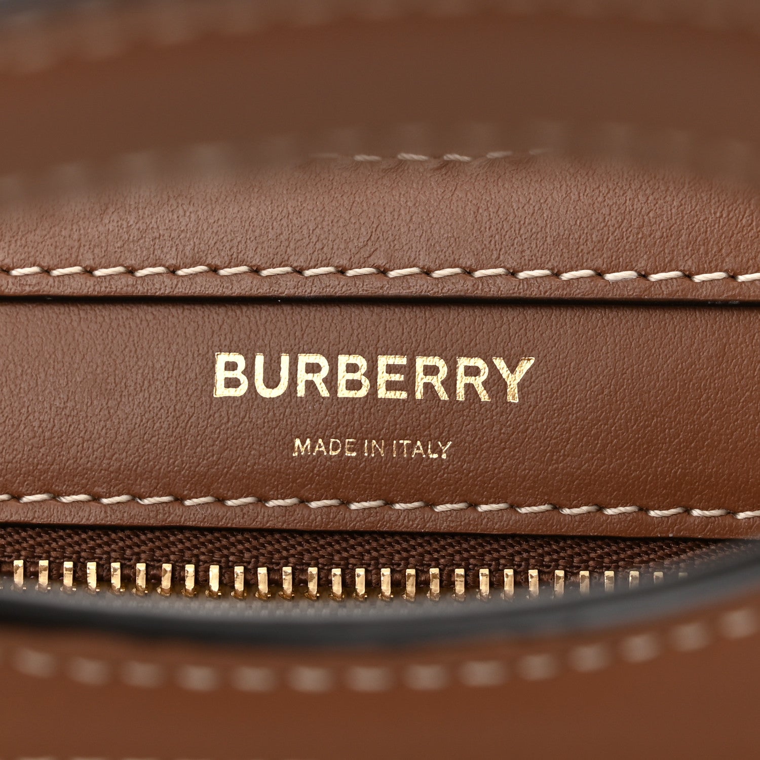 Burberry Canvas Smooth Calfskin Two Tone Mini Pocket Bag Natural Malt Brown 6 of 9
