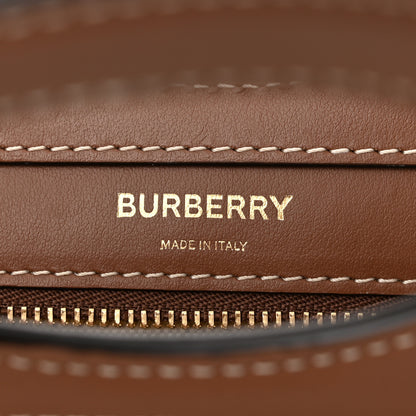 Burberry Canvas Smooth Calfskin Two Tone Mini Pocket Bag Natural Malt Brown 6 of 9