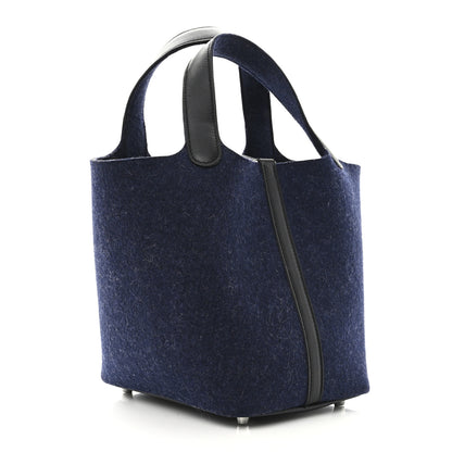 Hermes Feutre Swift Picotin Lock 18 PM Bleu Nuit Black 4 of 11