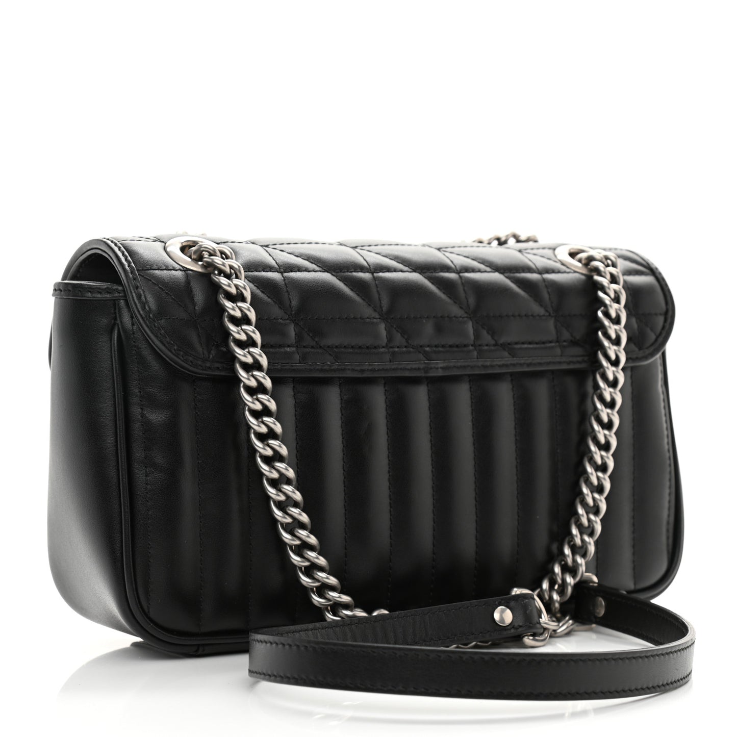 Calfskin Matelasse Aria Small GG Marmont Shoulder Bag Black