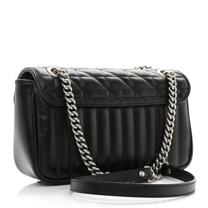 Gucci Calfskin Matelasse Aria Small GG Marmont Shoulder Bag Black 3 of 10