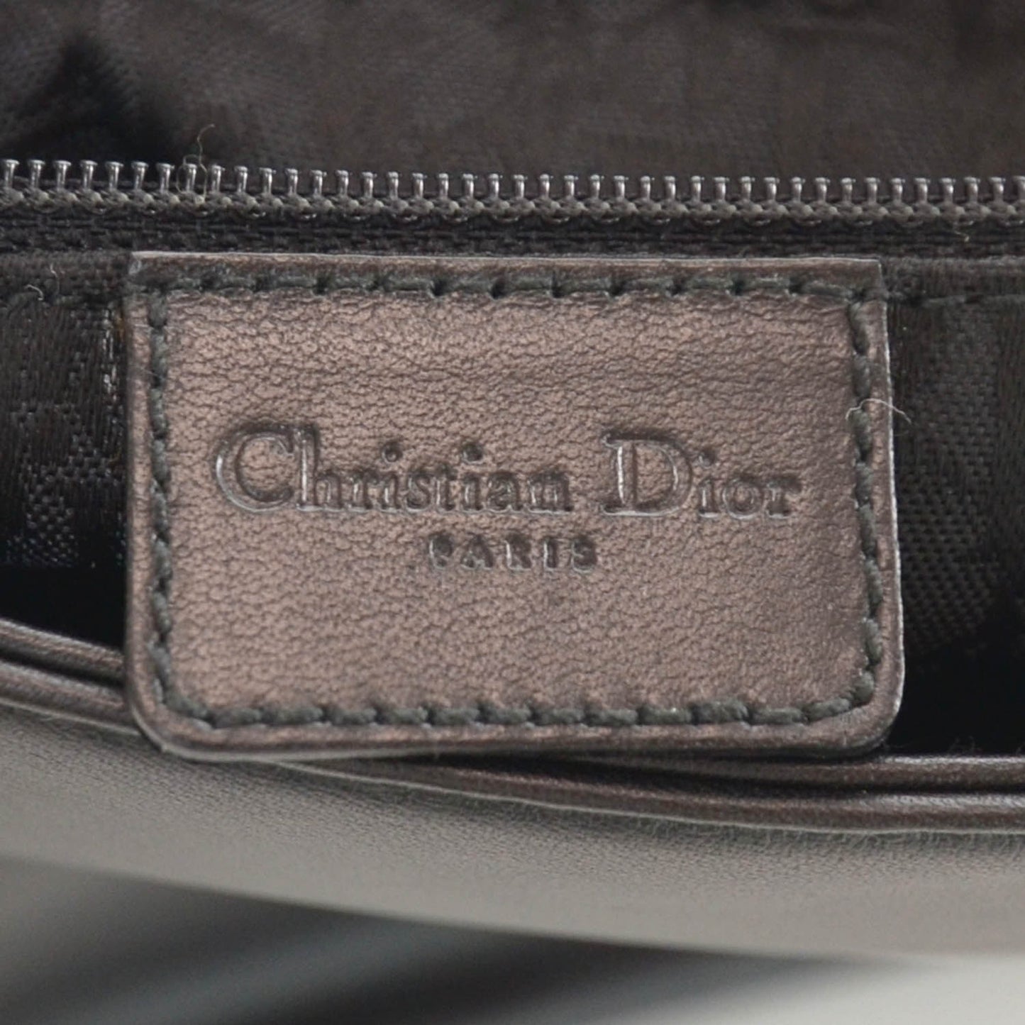 CHRISTIAN DIOR Leather Street Chic Messenger Bag Black