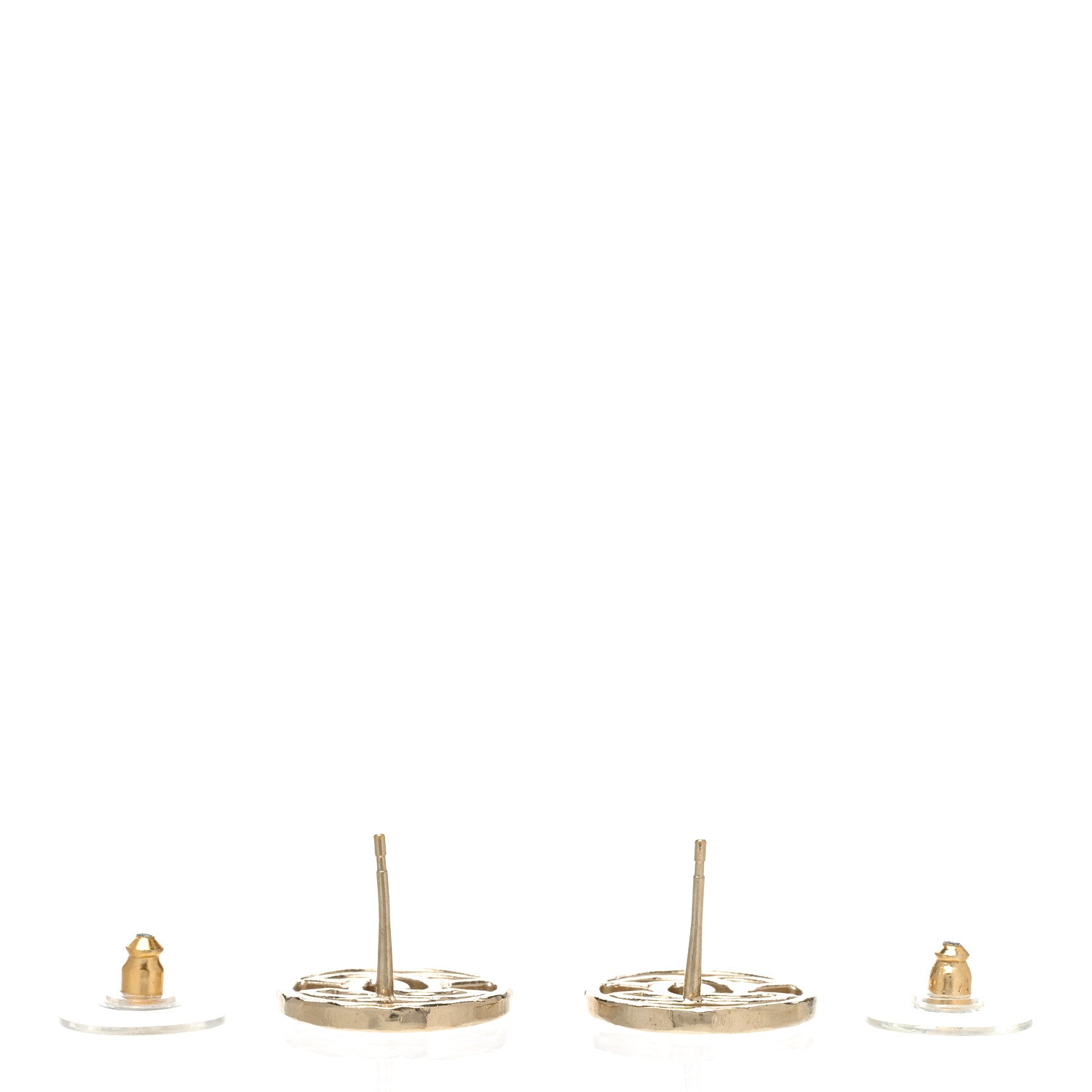 Chanel Metal CC Round Earrings Gold 3 of 5