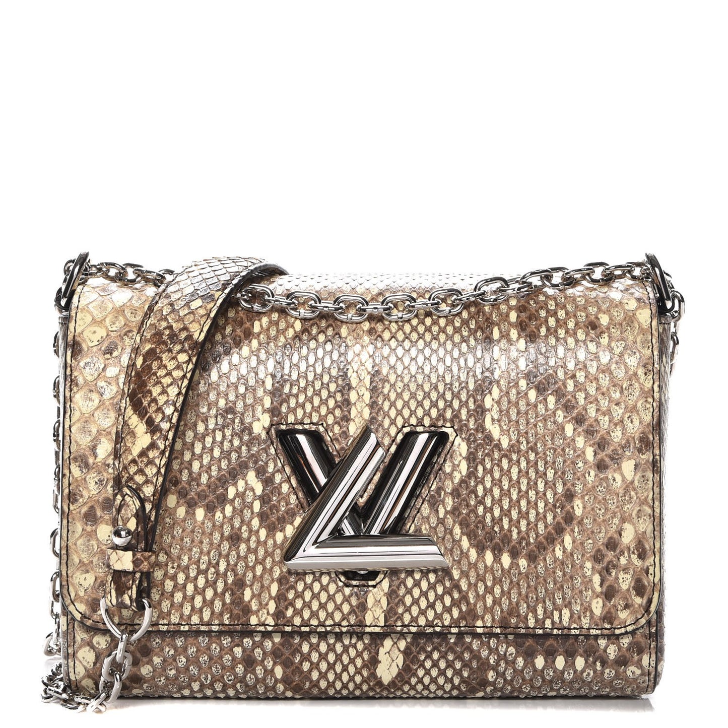 Python Twist Shoulder Bag MM Brown
