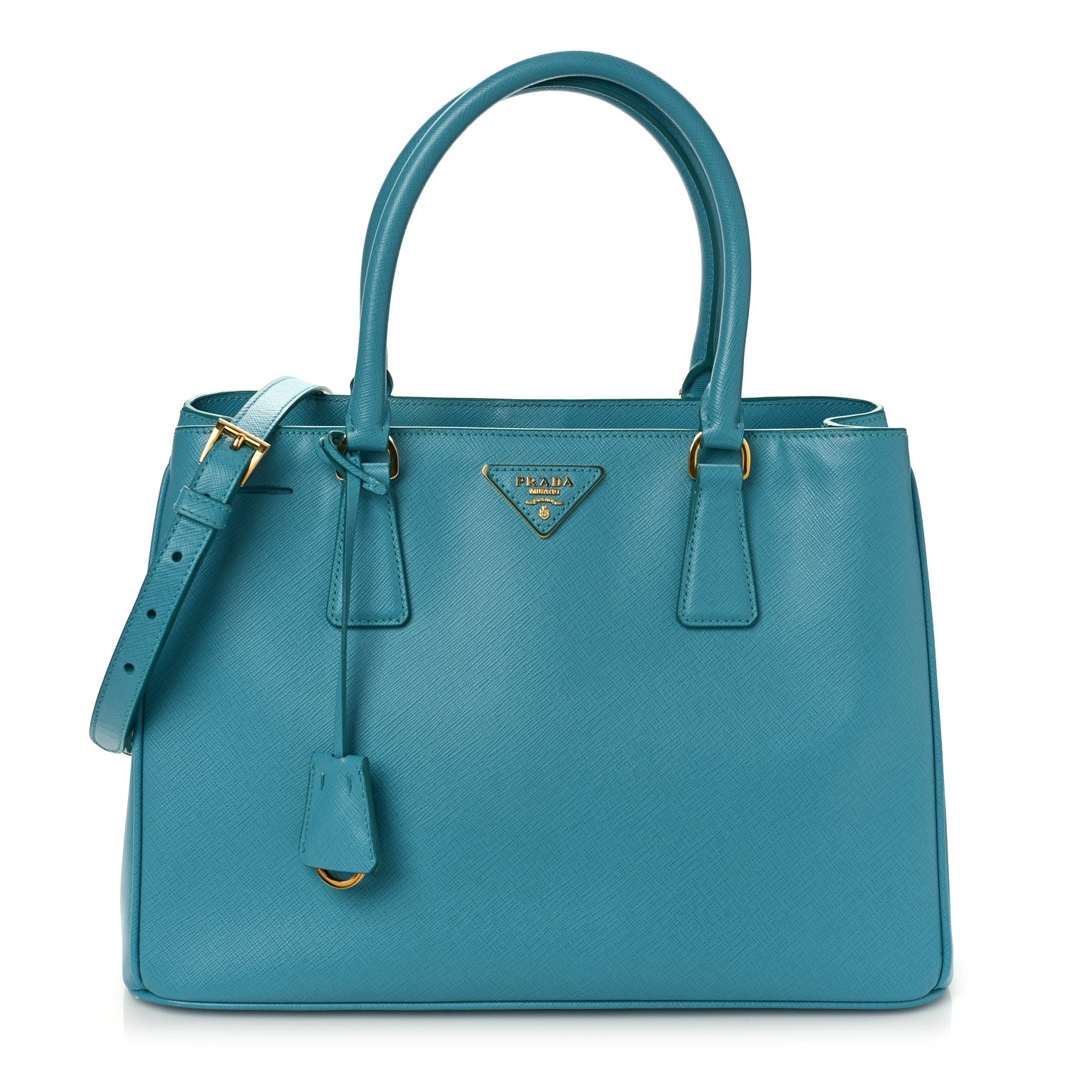 Prada Saffiano Lux Medium Tote Turchese 2 of 9